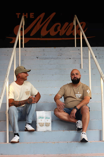 Pat and Luke; creators of Espresso Nation Roasters Specialty Coffee at The Mona Northern Beaches Sydney NSW Mona Vale