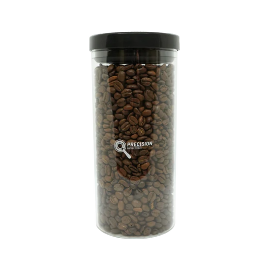 Espresso Nation Roasters glass coffee container vacuum lid by Precision